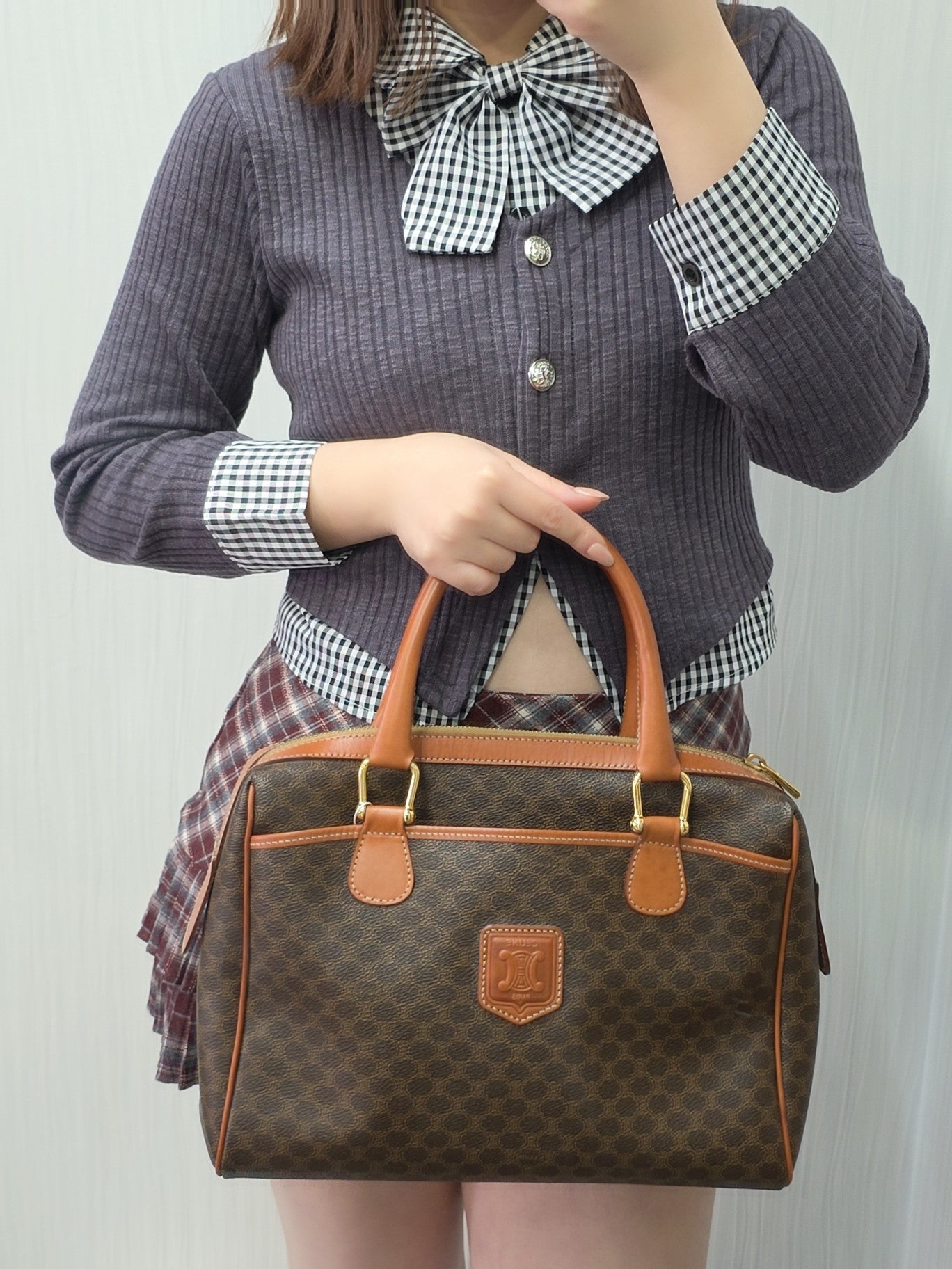 CELINE Macadam Canvas Boogie Handbag (Pre-owned)