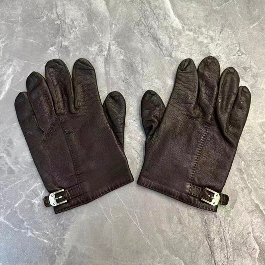 Hermès Kelly Buckle Leather Gloves (Pre-owned)