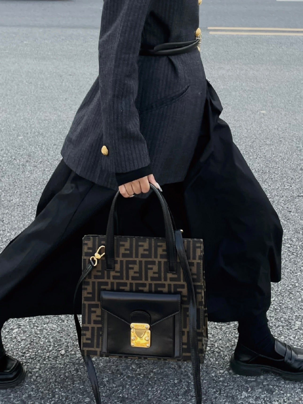 FENDI Zucca FF Canvas Mini Tote Crossbody Briefcase (Pre-Owned)