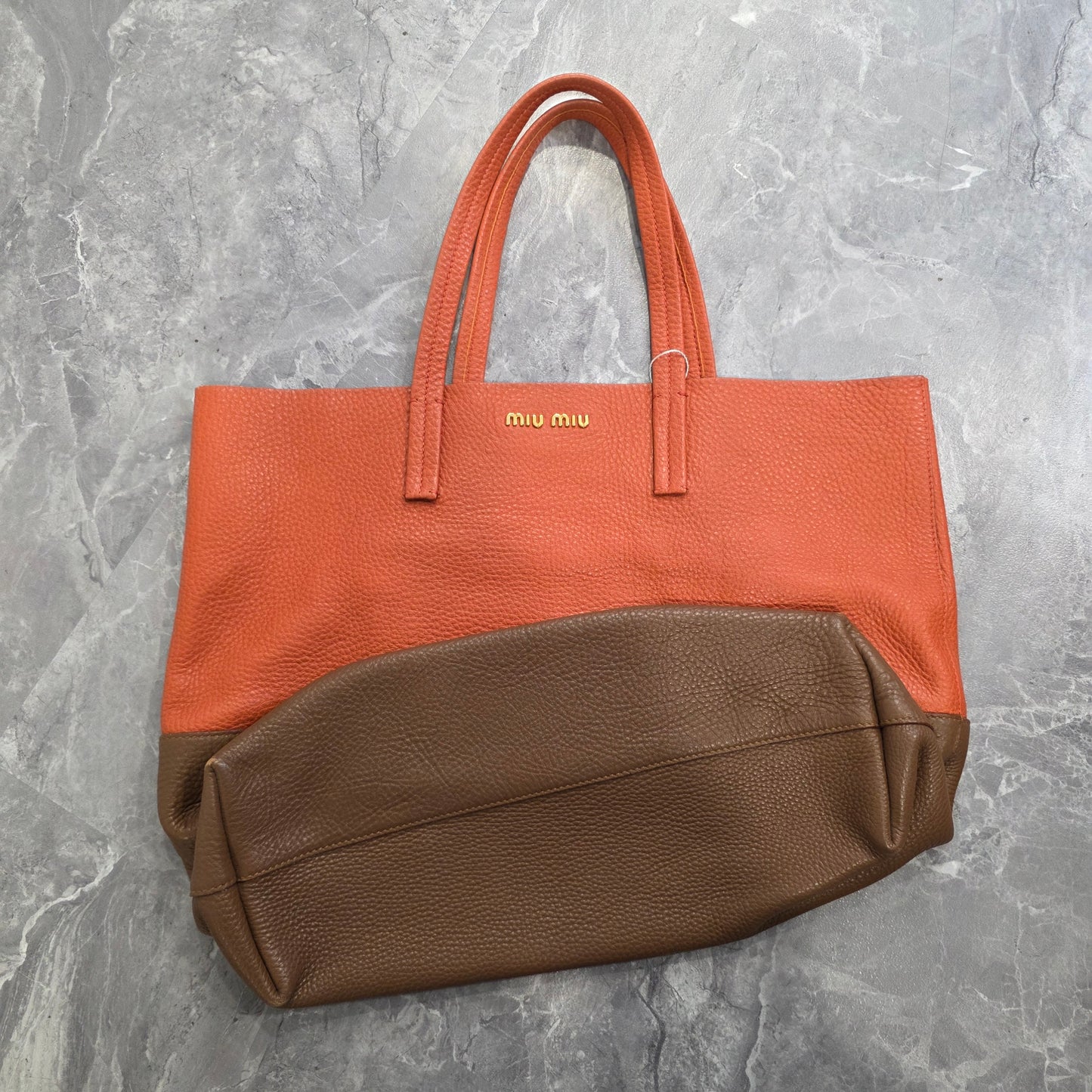 Miu Miu Two-Tone Leather Tote Bag (Pre-Owned)