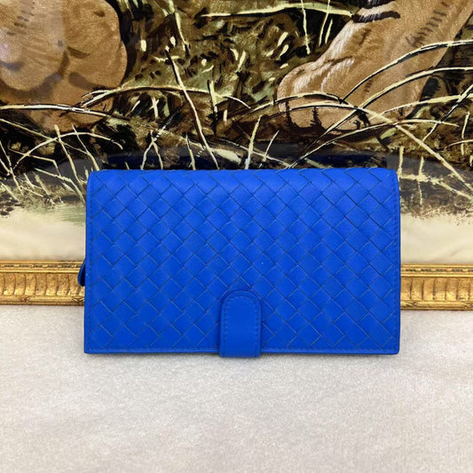 Bottega Veneta Intrecciato Sky Blue Long Wallet (Pre-Owned)