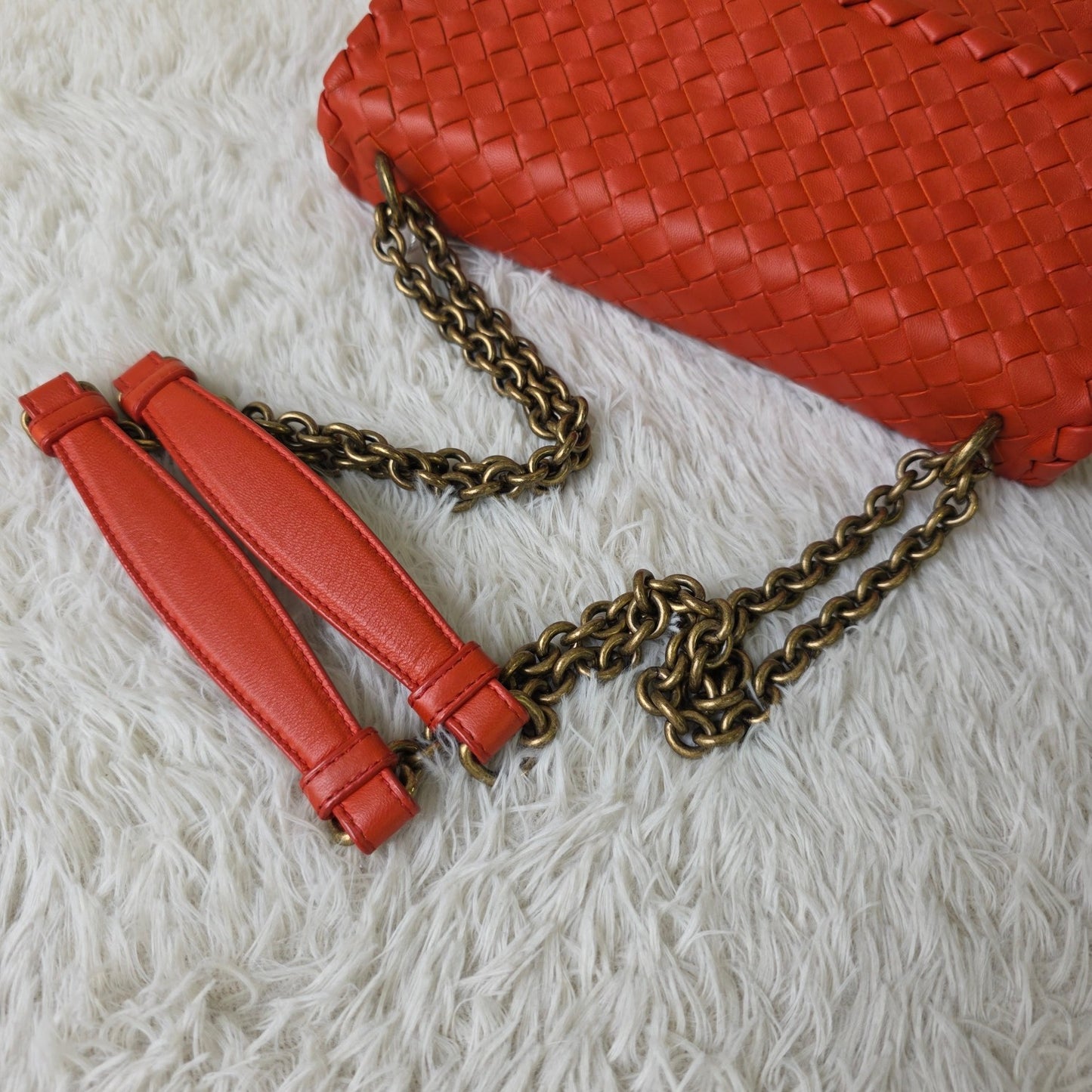 Bottega Veneta Intrecciato Flap Chain Shoulder Bag (Pre-Owned)