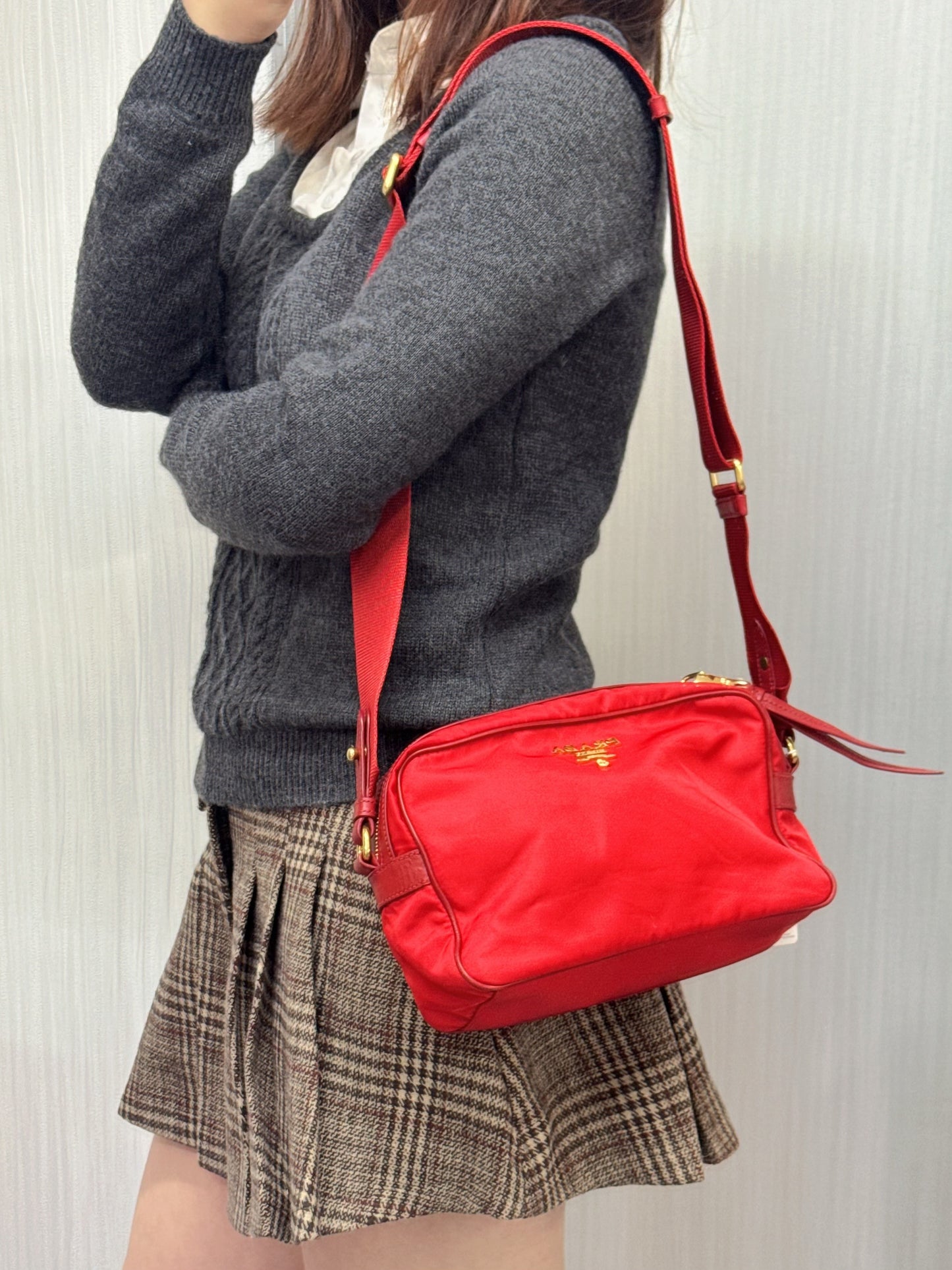 Prada Red Nylon Camera Bag (Pre-owned)
