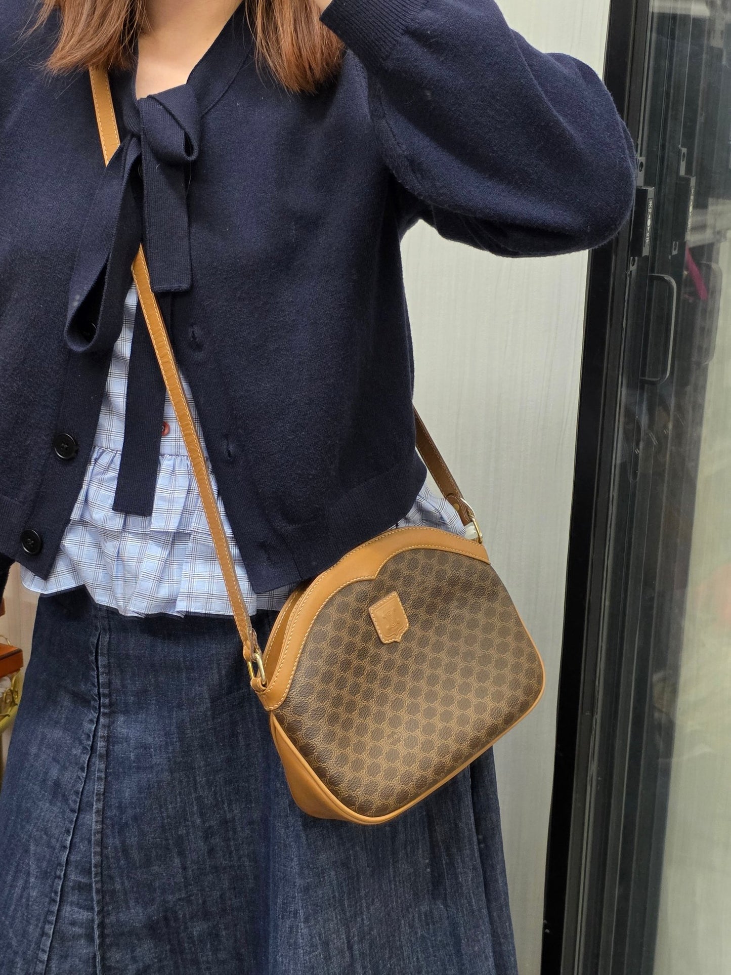 Celine Macadam Canvas Crossbody Bag Brown (Pre-Owned)
