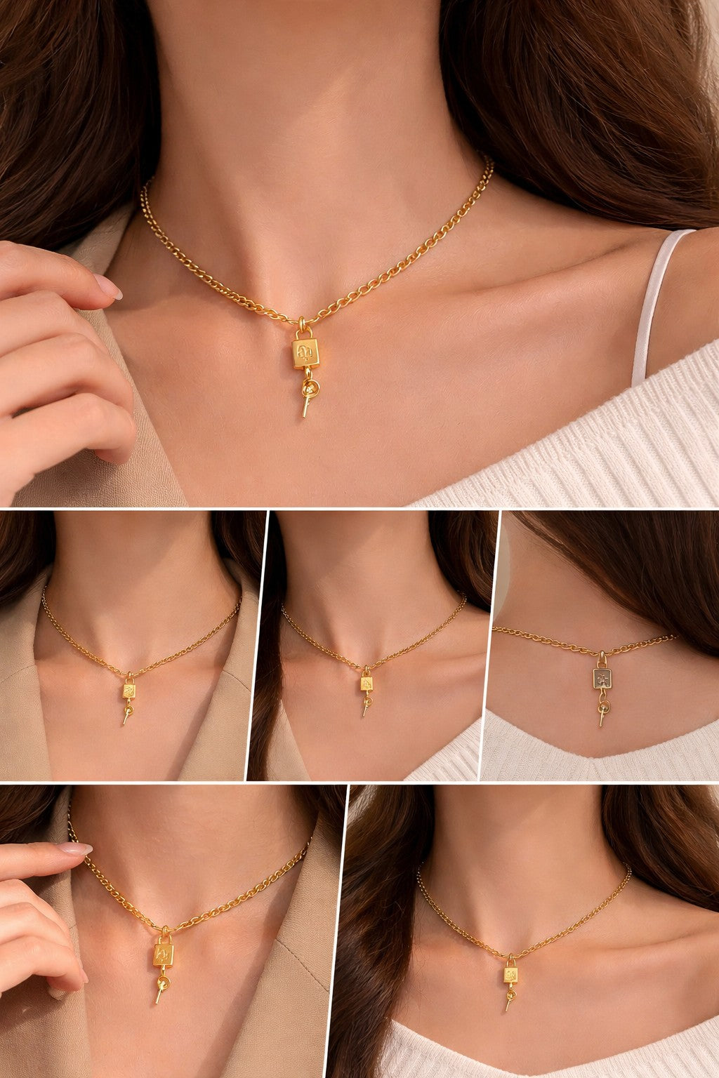 Christian Dior CD Padlock Chain Necklace Gold (Pre-Owned)