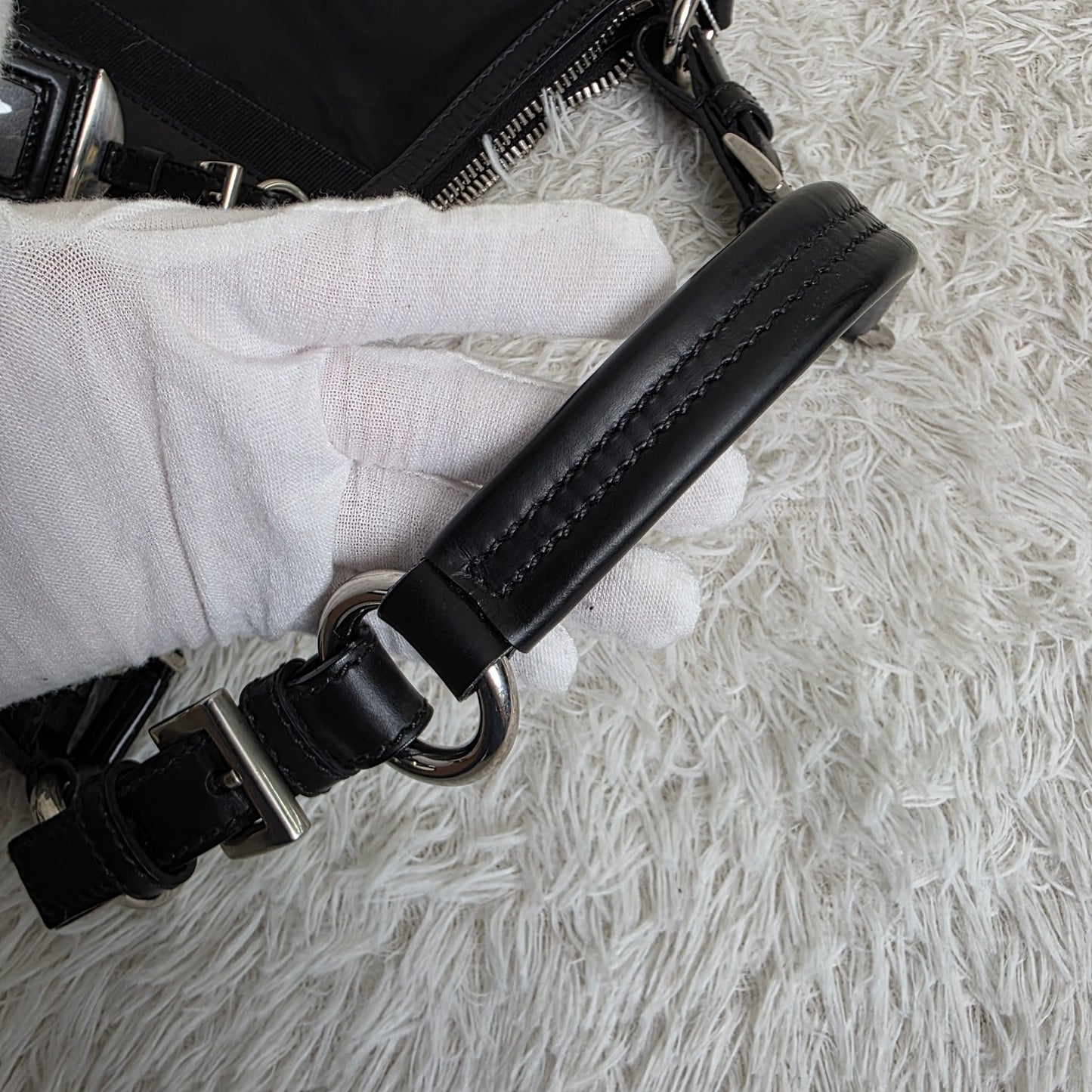 PRADA Tessuto Nylon Shoulder Bag Black (Pre-Owned)