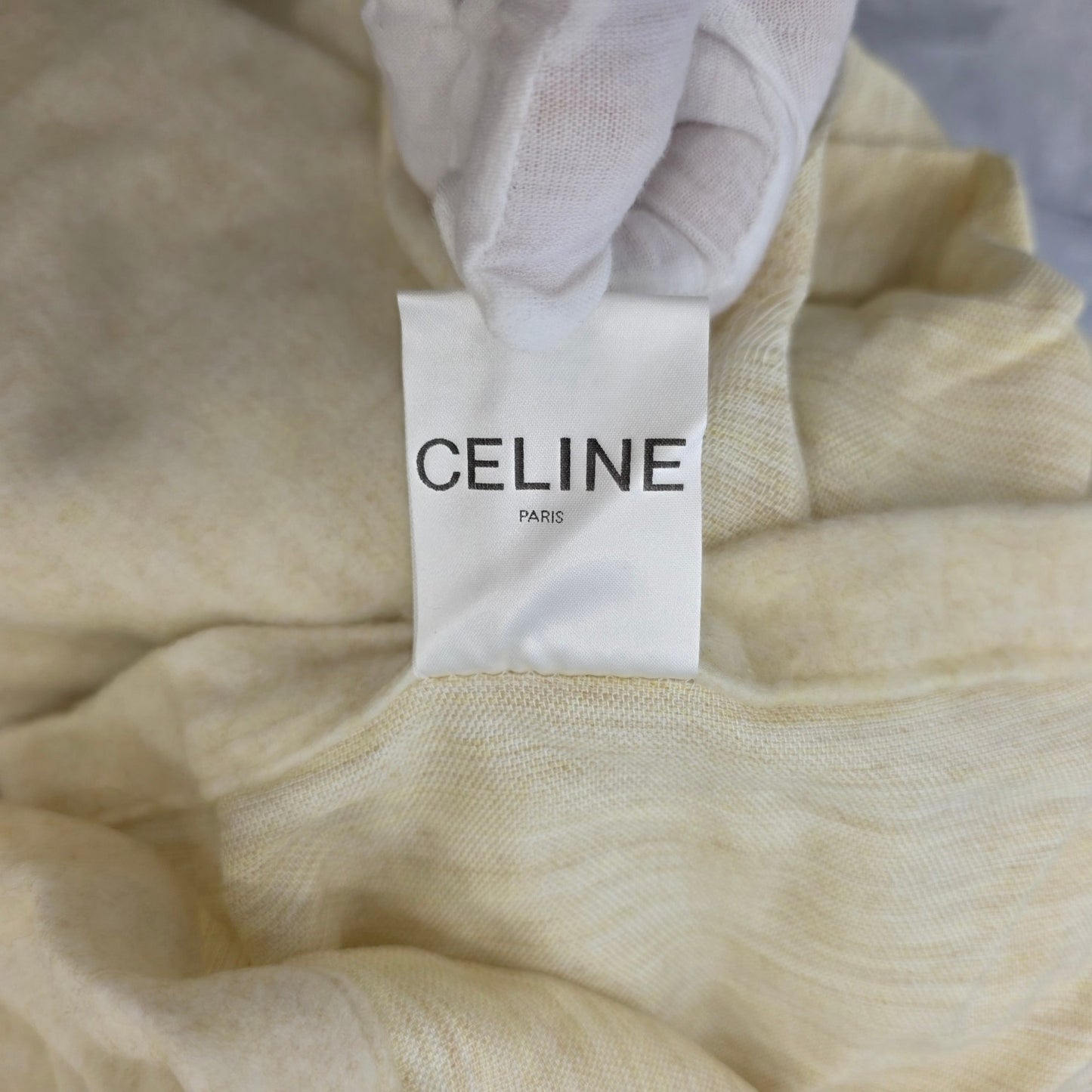CELINE Triomphe Horse Carriage Wool Blanket Throw Beige (Pre-Owned)