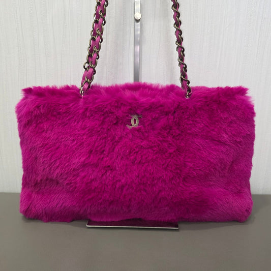 Chanel CC Fur Chain Shoulder Bag Pink (Pre-Owned)