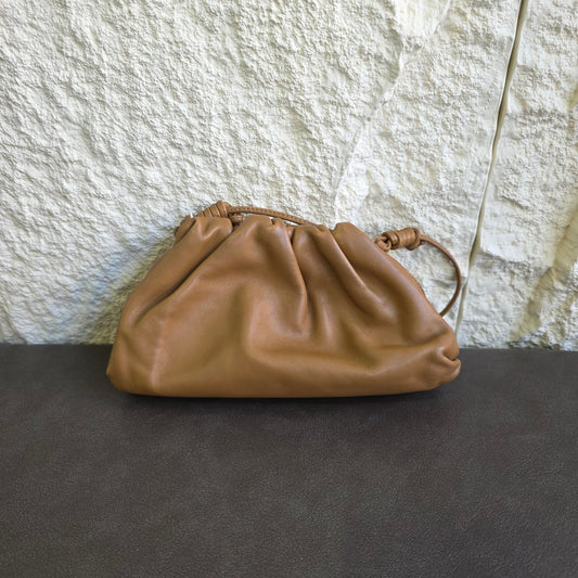 Bottega Veneta Mini The Pouch Leather Crossbody Bag Brown (Pre-Owned)