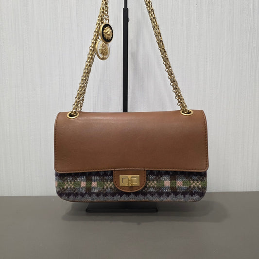 Chanel Leather and Check Tweed Chain Shoulder Bag (Pre-Owned)