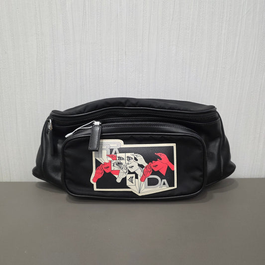 Prada Comic Print Leather Belt Bag (Pre-Owned)