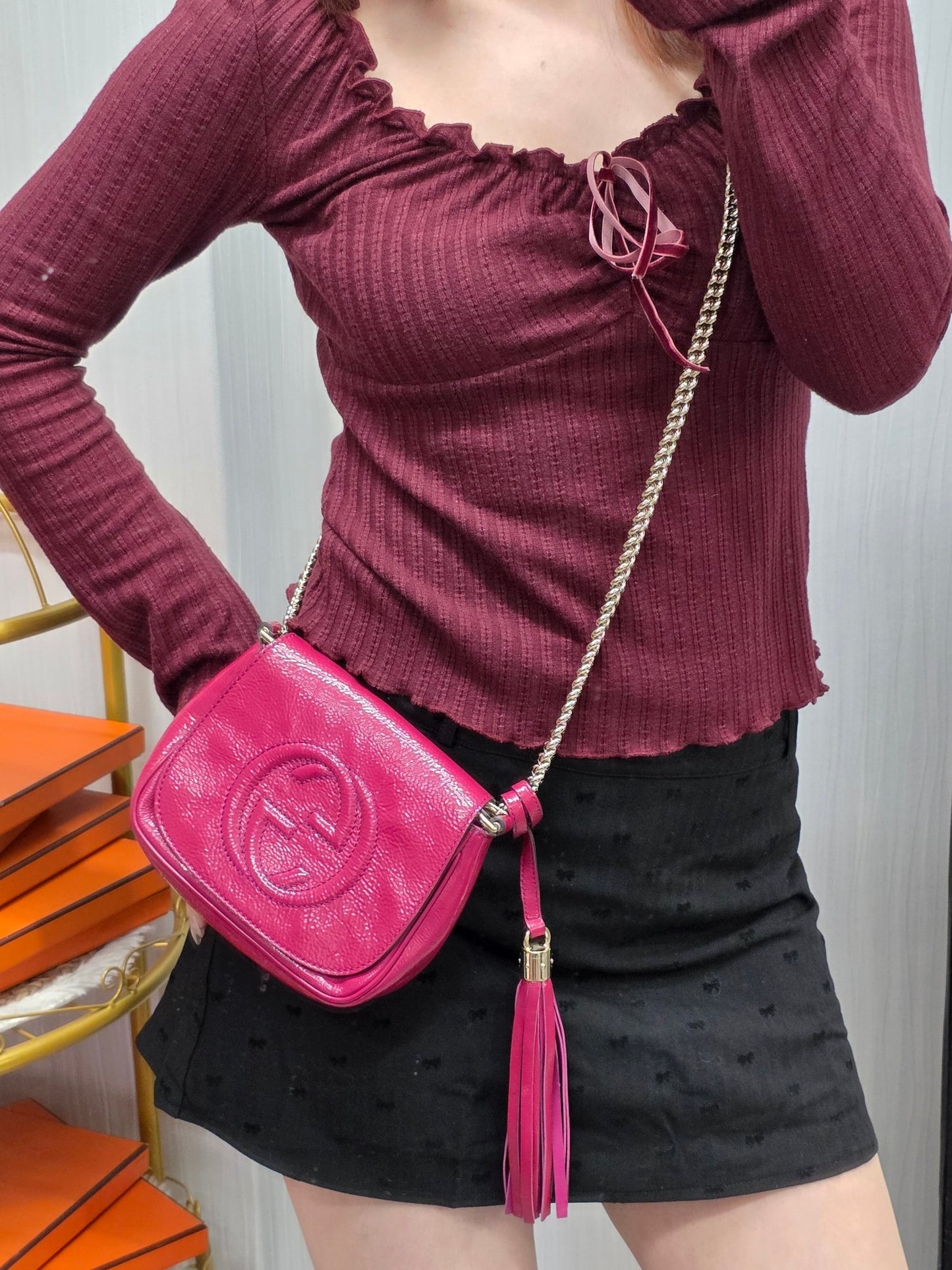 Gucci Soho Disco Chain Mini Bag Pink (Pre-Owned)