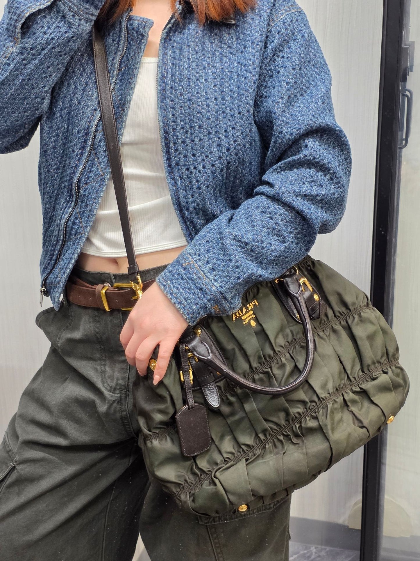 Prada Tessuto Gaufre Nylon Tote Bag (Pre-Owned)