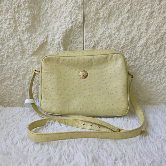 Fendi Ostrich Leather Vintage Shoulder Bag (Pre-Owned)