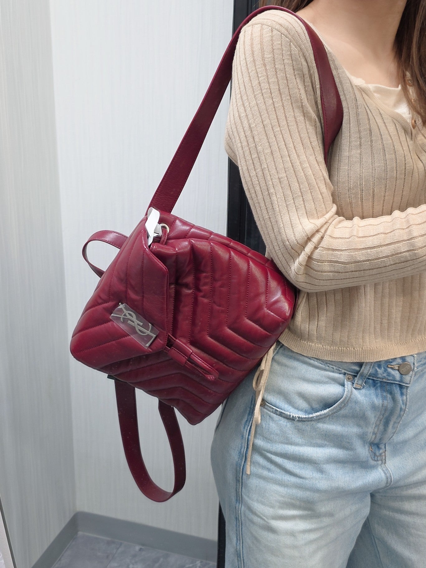 Saint Laurent Loulou Leather Backpack (Pre-Owned)