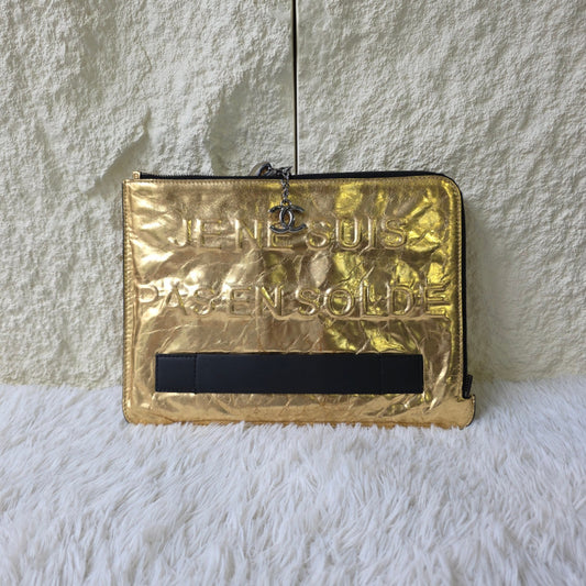 Chanel Je Ne Suis Pas En Solde Metallic Clutch Bag (Pre-Owned)
