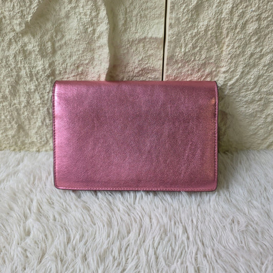 Fendi Metallic Pink Chain Wallet Bag (Pre-Owned)