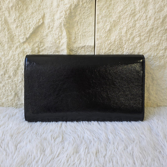 Yves Saint Laurent Black Patent Leather Clutch Wallet (Pre-Owned)