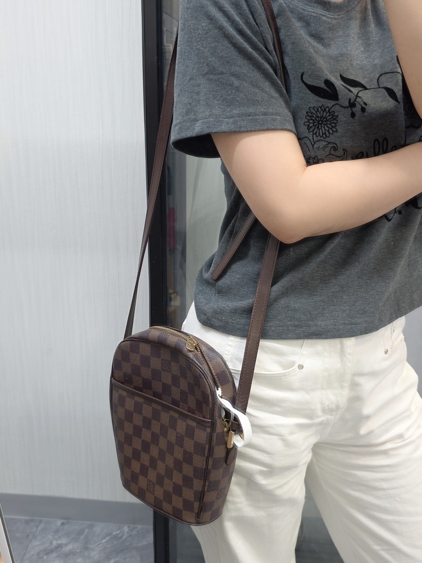 Louis Vuitton Damier Ebene Ipanema Crossbody Bag (Pre-Owned)