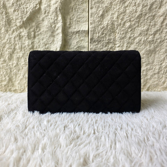 Chanel Quilted Velvet Pearl CC Chain Shoulder Bag (Pre-Owned)