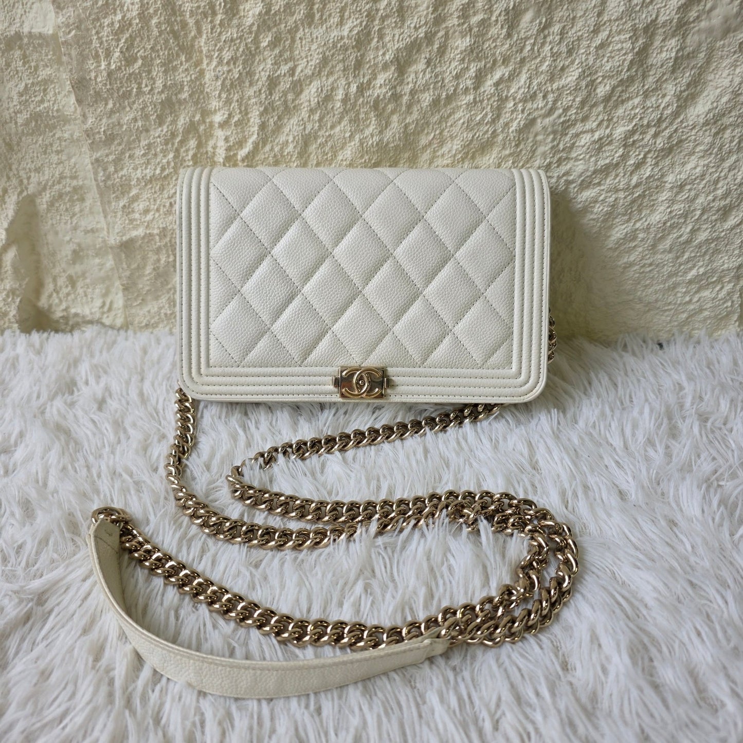1 Chanel Boy Chanel Quilted Chain Wallet (Pre-Owned)
