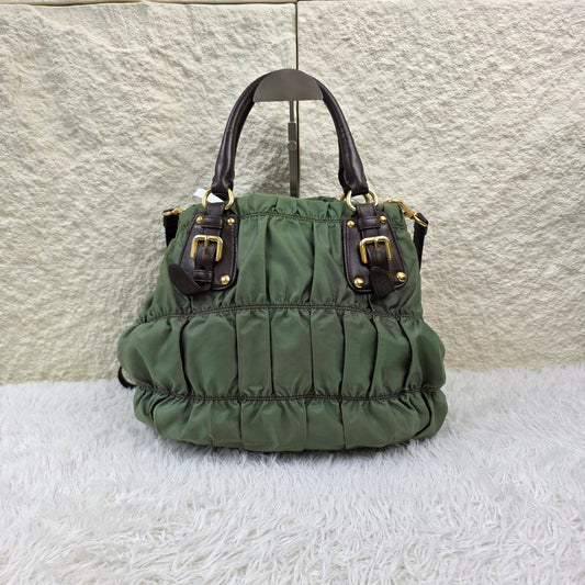 Prada Tessuto Gaufre Nylon 2-Way Handbag (Pre-Owned)