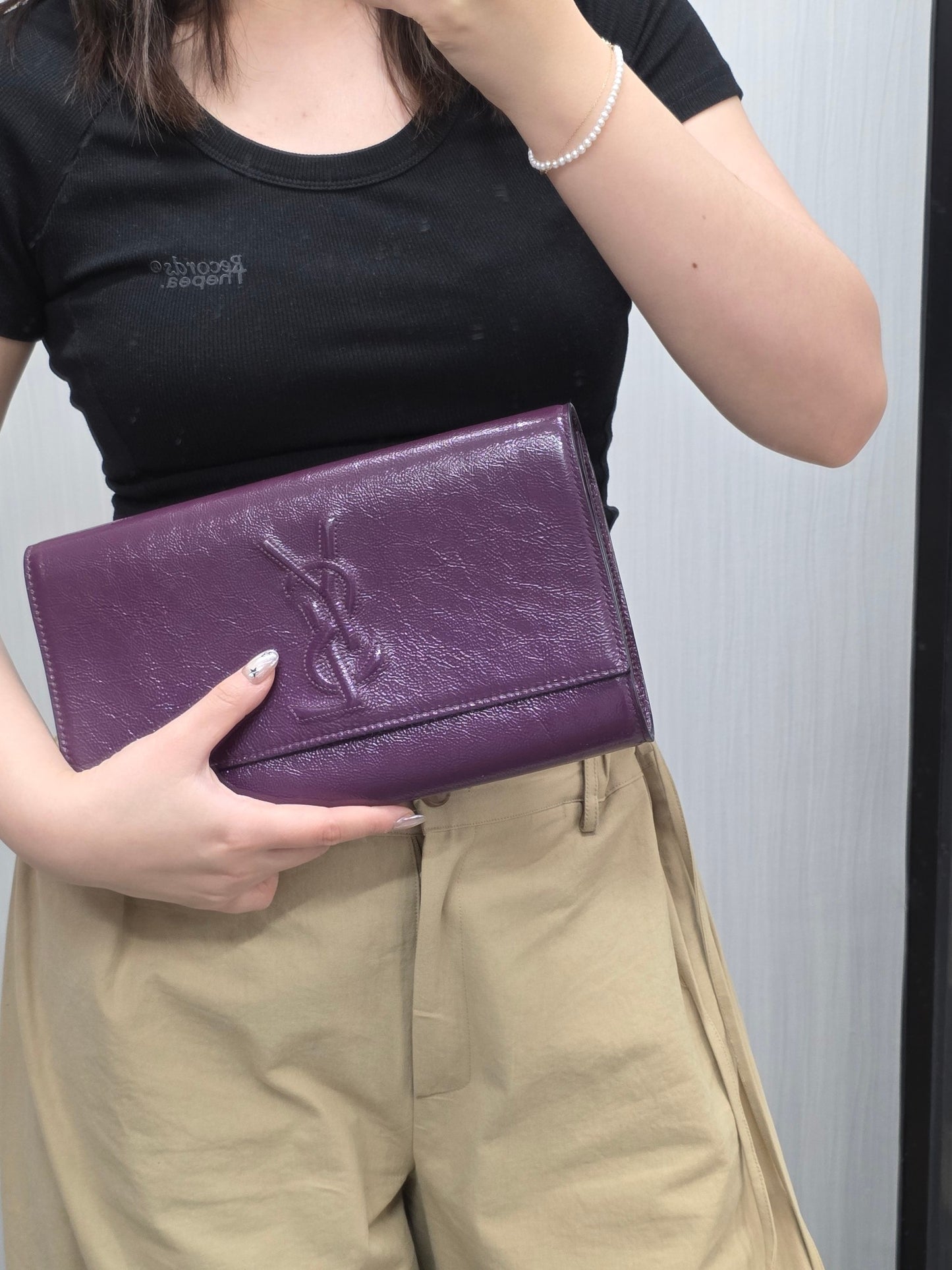 Saint Laurent YSL Patent Leather Clutch Bag (Pre-Owned)