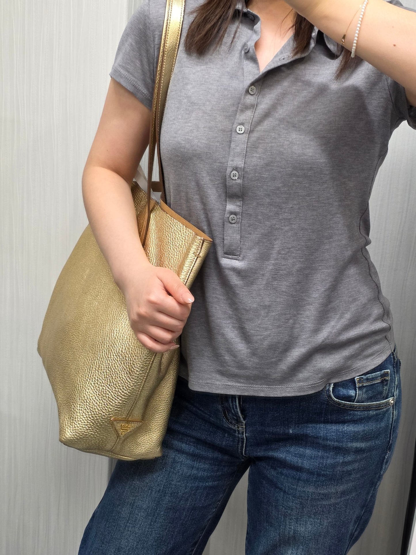 Prada Metallic Leather Tote Bag (Pre-Owned)
