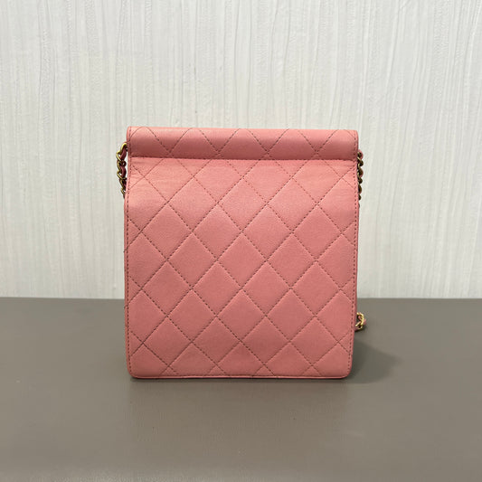 Chanel Quilted Leather Chain Wallet Bag (Pre-Owned)