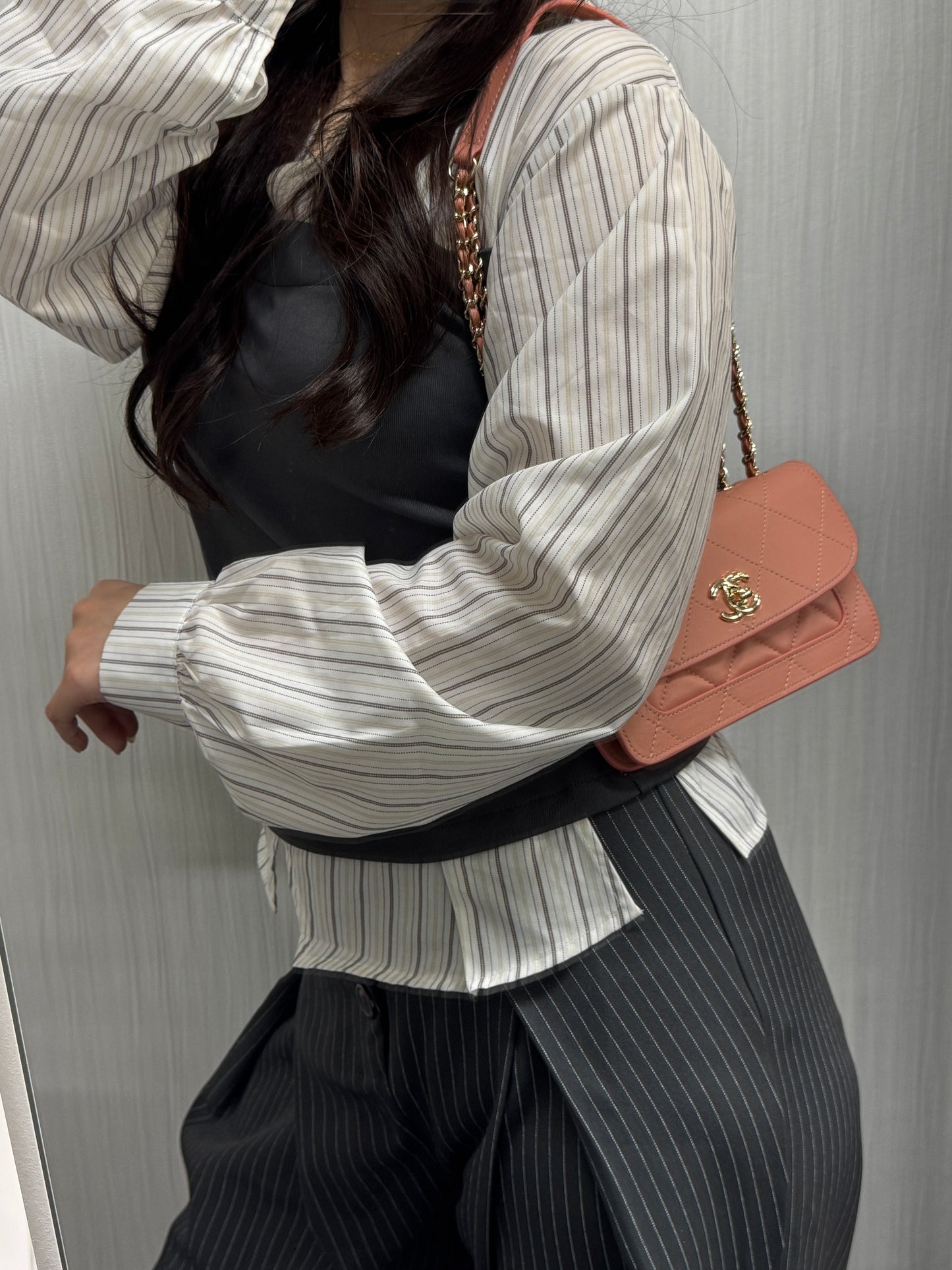 Chanel Pink Quilted Leather Chain Shoulder Bag (Pre-Owned)