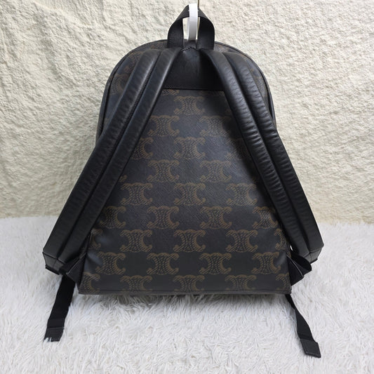 Celine Black Triomphe Canvas Backpack (Pre-Owned)
