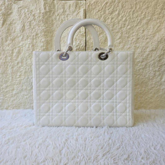 Dior Lady Dior Cannage Leather Tote Bag (Pre-Owned)