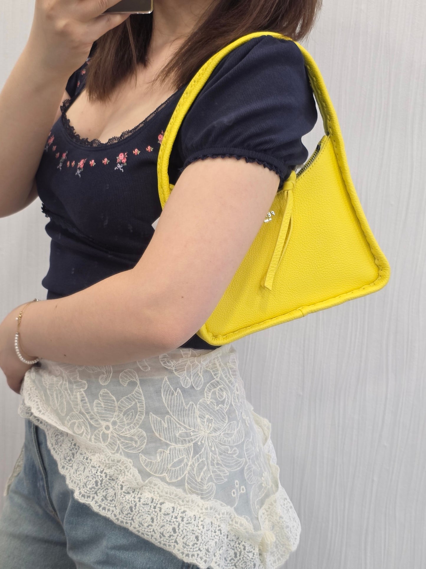 Fendi Yellow Leather Mini Top Handle Bag (Pre-Owned)