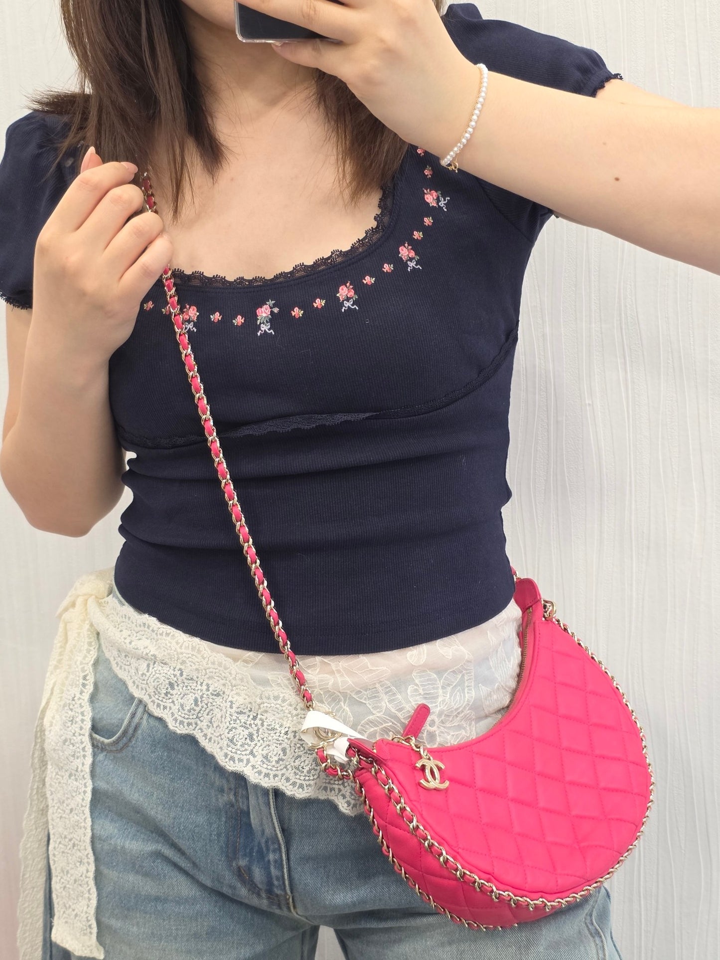 Chanel Quilted Leather Half Moon Shoulder Bag (Pre-Owned)