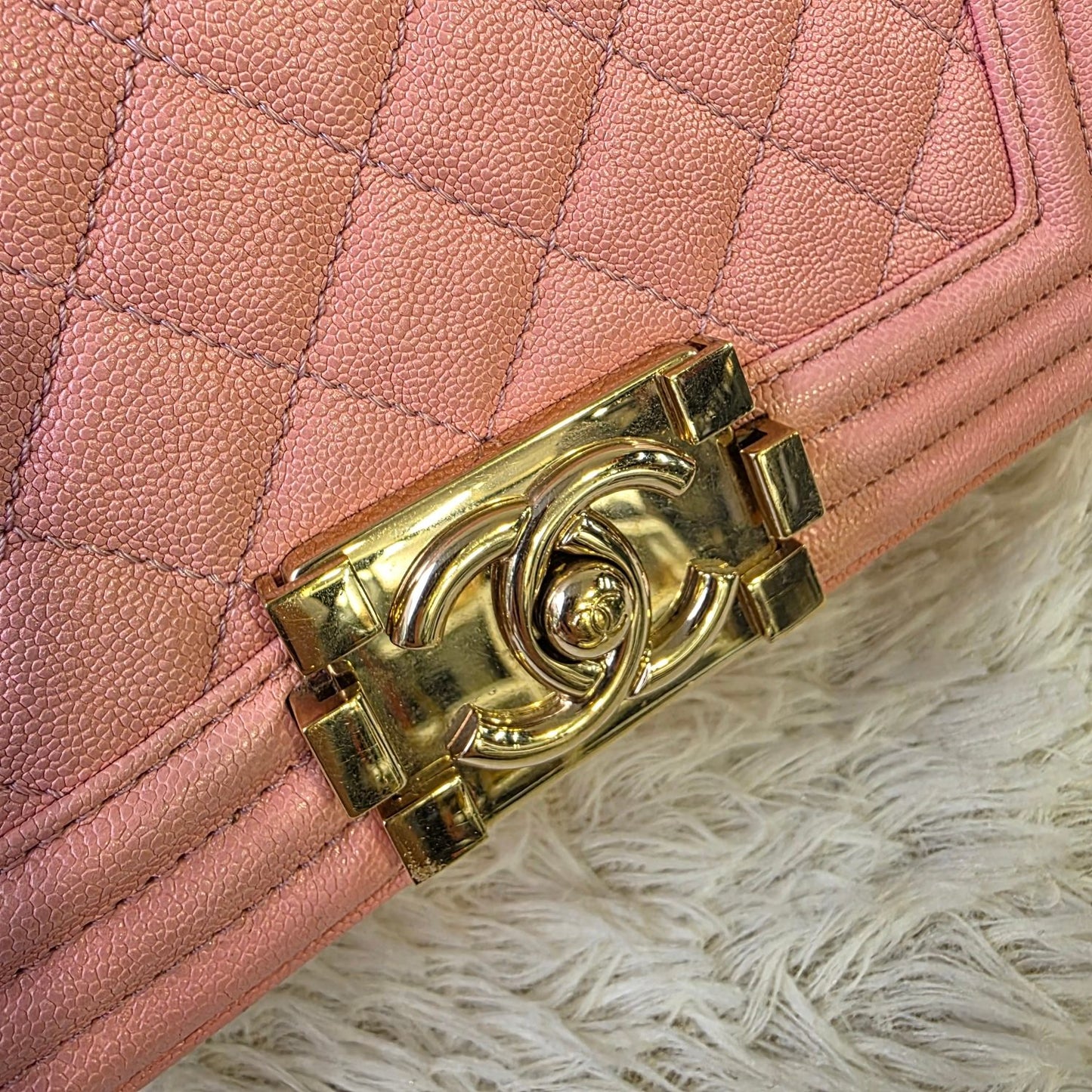 Chanel Boy Quilted Leather Chain Bag (Pre-Owned)