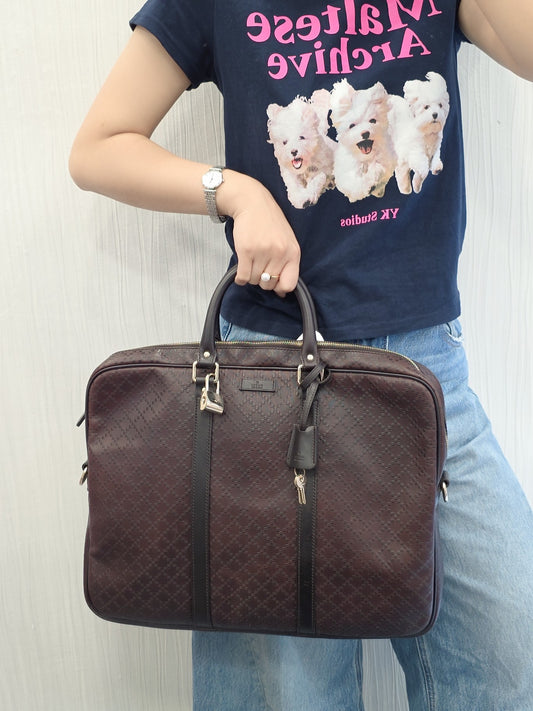 Gucci Monogram Briefcase (Pre-Owned)