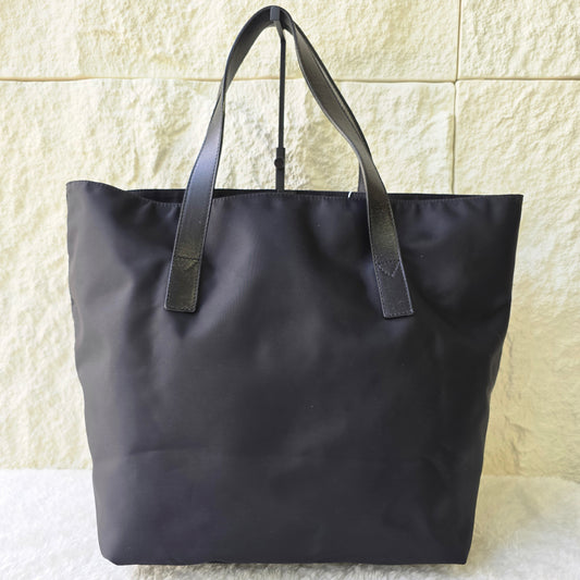FENDI ハンドバッグ ロゴ ナイロン レザー ブラック【中古】