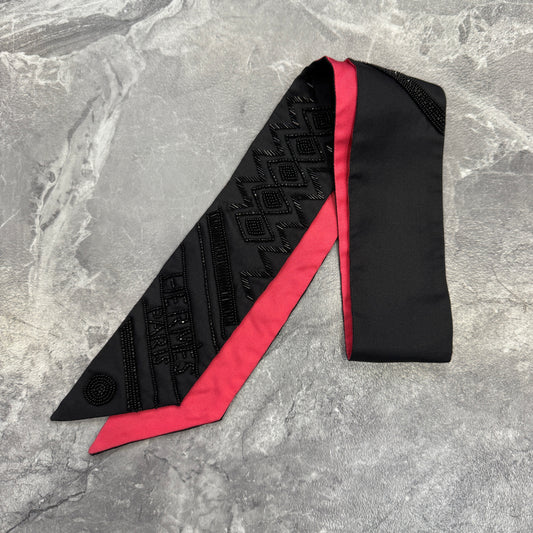 エルメス プレシャス ビーズ シルク ツイリー【中古】
