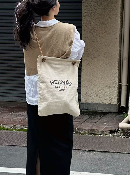 エルメス アライン キャンバスバッグ【中古】