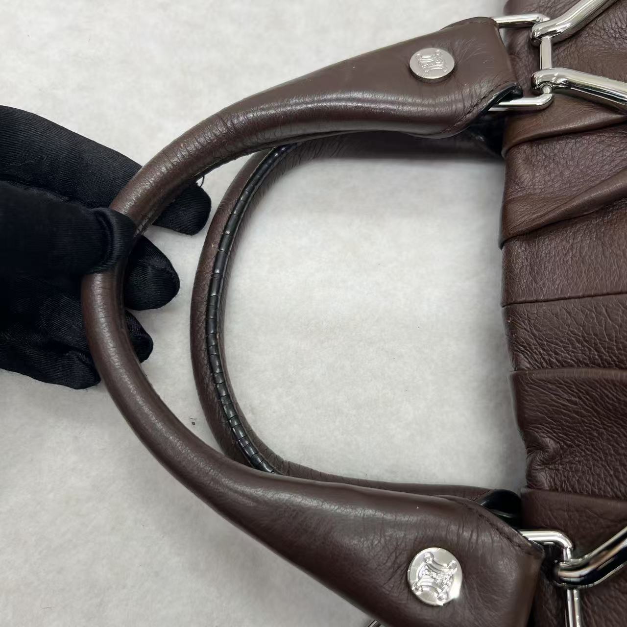 CELINE レザートップハンドル&ショルダーバッグ【中古】