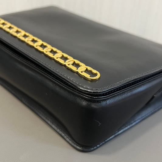Gucci黑色金色梯形盒子斜挎包(二手)