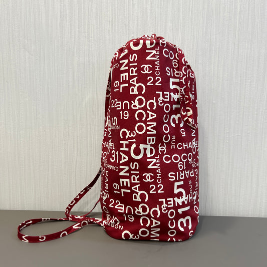 シャネル レッド キャンバス ショルダーバッグ 【中古】