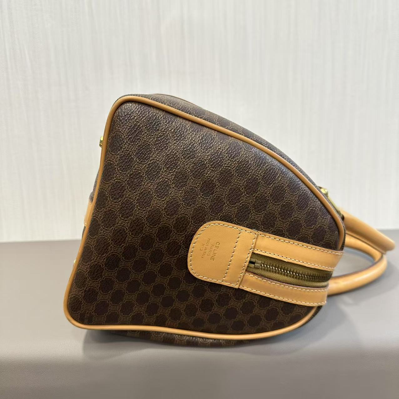 CELINE マカダム モノグラム ボストンハンドバッグ【中古】