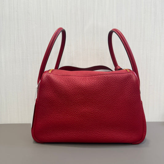 エルメス リンディ 26 レッド ゴールド金具 【中古】