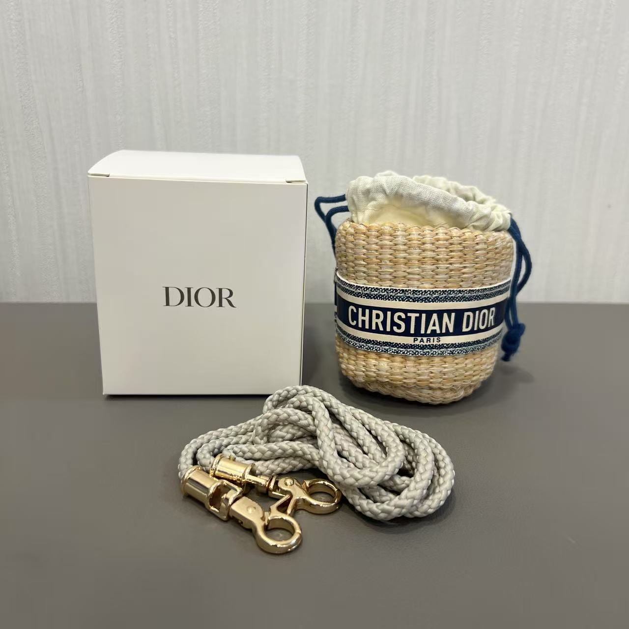 ディオール ウィッカー ミニ バケットバッグ【中古】