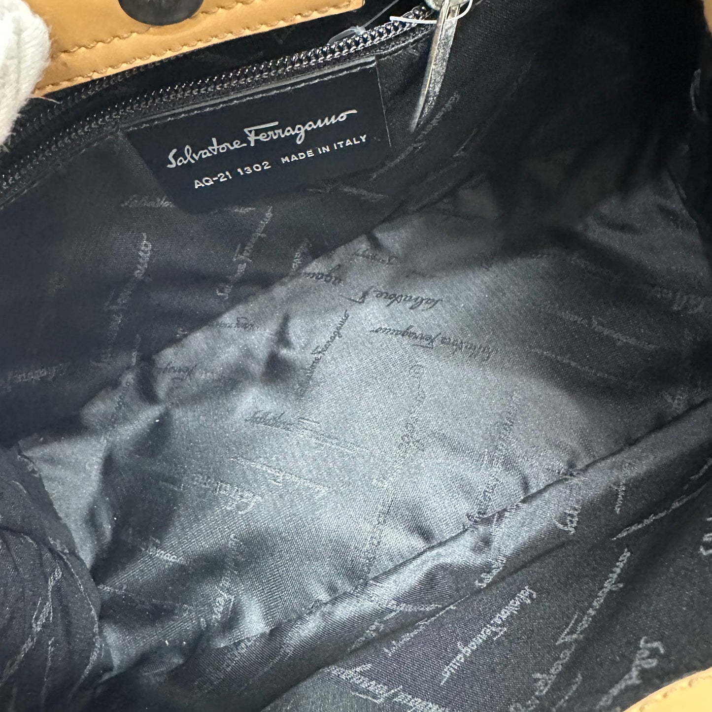 Salvatore Ferragamo 米色皮革手提包 [二手]