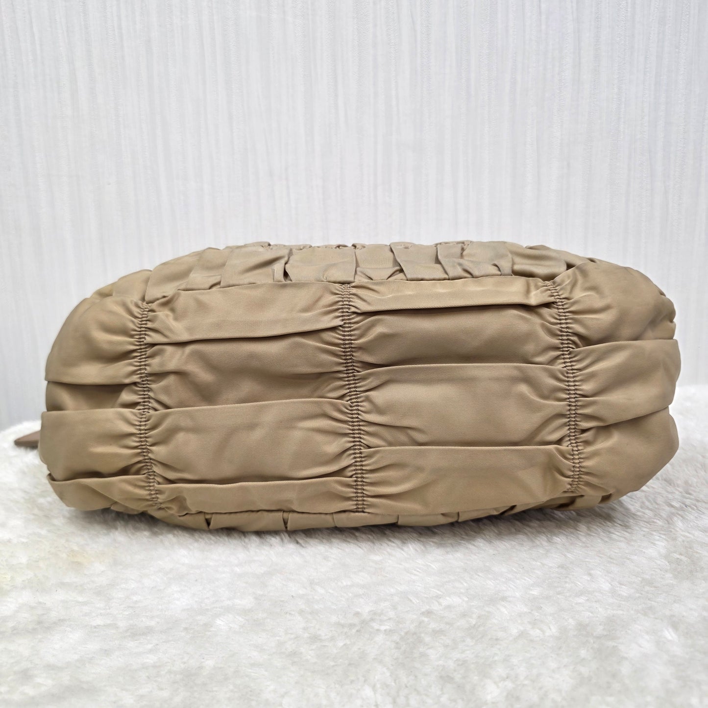 PRADA Gathered 2-Way Leather Handbag [Pre-Owned]