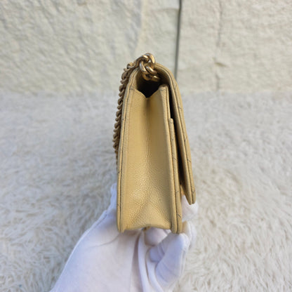 CHANEL Matelassé Coco Mark Caviar Skin Chain Wallet [Pre-Owned]