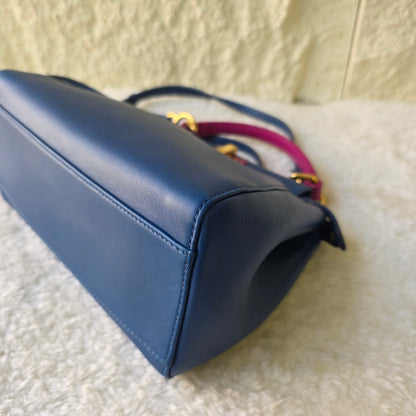 Fendi Mini Peekaboo Handbag in Blue and Pink with Gold Hardware[Pre-Owned]