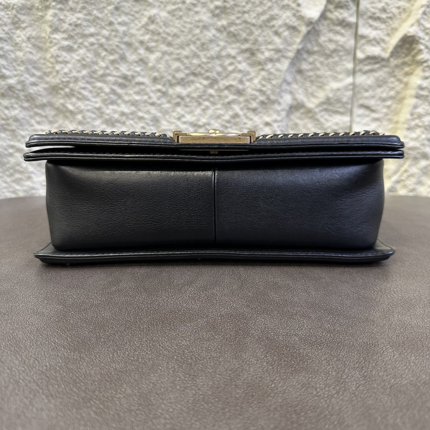 CHANEL Boy Chanel 25 Handbag Lambskin Black [Pre-Owned]